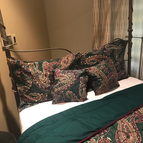 Complete Comforter Bedding 6 SET Queen Skirt Shams - Picture 1 of 7